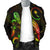 Chuuk Polynesian Men's Bomber Jacket - Turtle With Blooming Hibiscus Reggae - Polynesian Pride