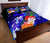 Tonga Custom Personalised Quilt Bed Set - Humpback Whale with Tropical Flowers (Blue) - Polynesian Pride