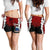 Samoa Polynesian Women's Shorts - Tribal Wave Tattoo Flag Color Women Red - Polynesian Pride