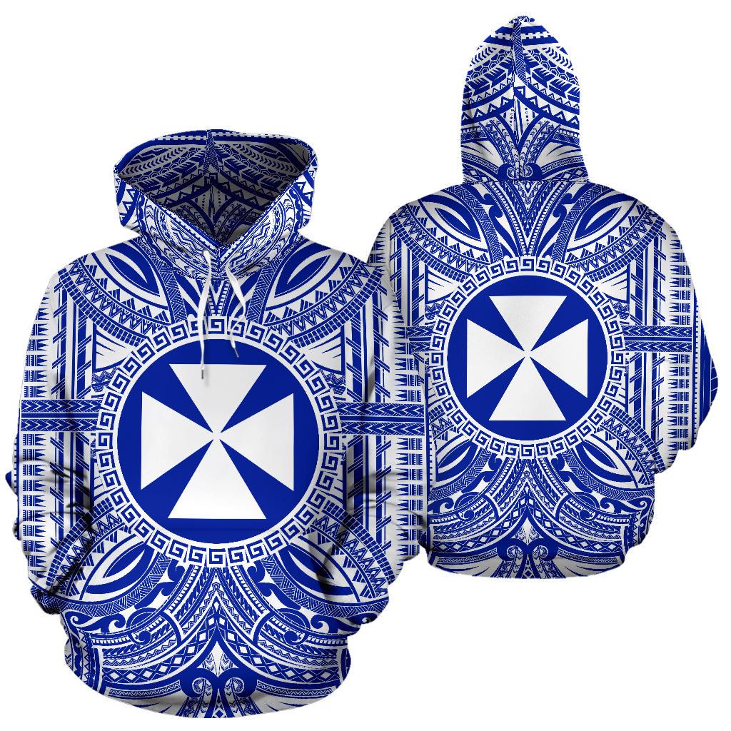 Wallis nd Futuna ll Over Hoodie Wallis nd Futuna Coat of rms Polynesian Flag Color - Polynesian Pride