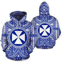 Wallis nd Futuna ll Over Hoodie Wallis nd Futuna Coat of rms Polynesian Flag Color - Polynesian Pride