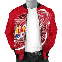 Tahiti Men's Bomber Jacket Shark Coat Of Arms - Polynesian Pride