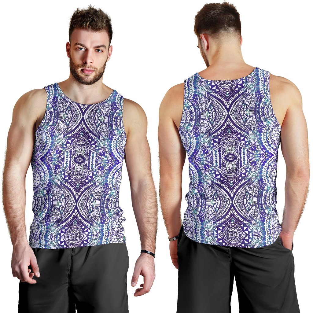 Polynesian Men's Tank Top Violet White - Polynesian Pride