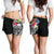 Polynesian Samoa Women's Shorts - Summer Plumeria (Black) - Polynesian Pride