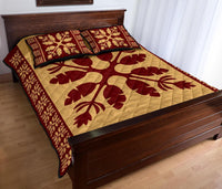 Hawaiian Quilt Pattern Flower Sweat Quilt Bed Set - Polynesian Pride