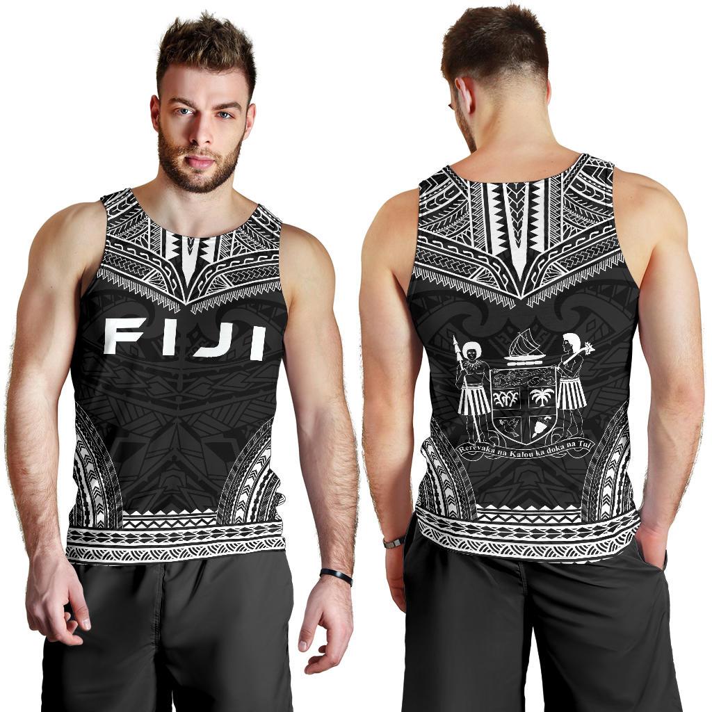 Fiji Men's Tank Top - Polynesian Chief Black Version - Polynesian Pride