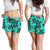 Polynesian Turtle Palm And Sea Pebbles Turquoise Women's Short - Polynesian Pride