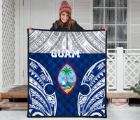Guam Polynesian Premium Quilt - Pattern With Seal Blue Version - Polynesian Pride