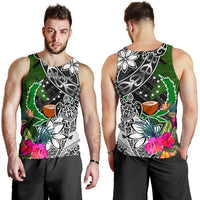 Pohnpei Men Tank Top - Turtle Plumeria Banana Leaf - Polynesian Pride