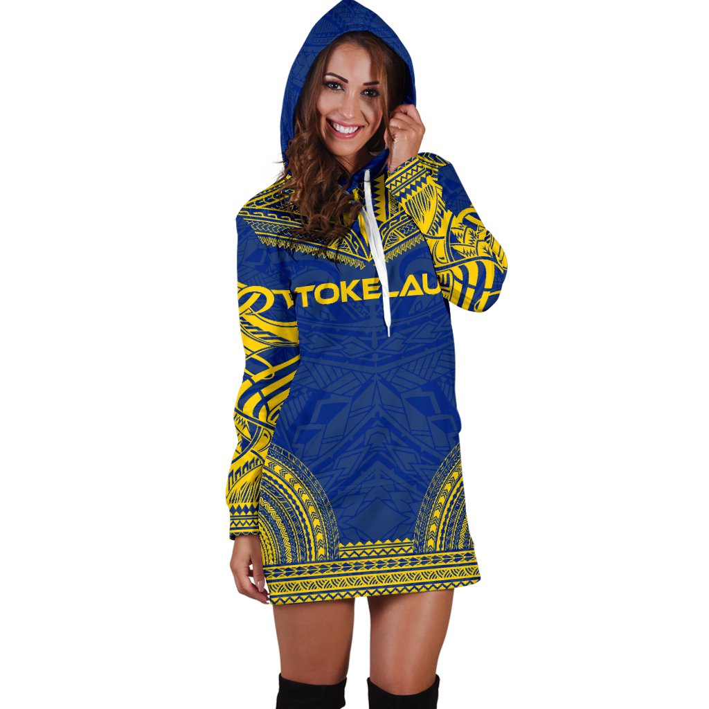 Tokelau Women's Hoodie Dress - Polynesian Flag Chief - Polynesian Pride