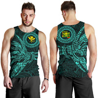 Hawaii Tank Top Polynesian Kanaka Map Hawaiian Men's Tank Top - Turquoise - TT Style Art - Polynesian Pride