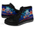 American Samoa High Top Shoes Blue - Vintage Tribal Mountain - Polynesian Pride