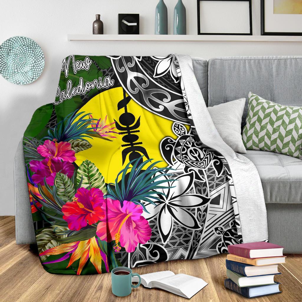 New Caledonia Premium Blanket - Turtle Plumeria Banana Leaf - Polynesian Pride