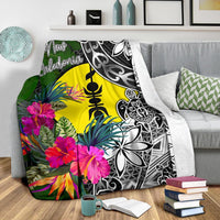 New Caledonia Premium Blanket - Turtle Plumeria Banana Leaf - Polynesian Pride