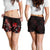 Wallis And Futuna Polynesian Women's Shorts - Turtle With Blooming Hibiscus Red - Polynesian Pride