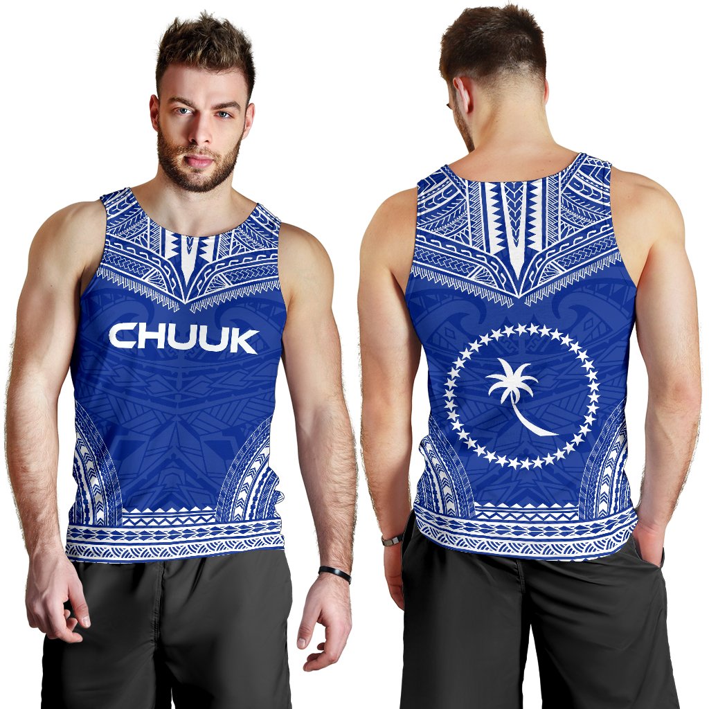 Chuuk Men's Tank Top - Polynesian Chief Flag Version - Polynesian Pride