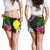 Palau Women Shorts - Turtle Plumeria Banana Leaf - Polynesian Pride