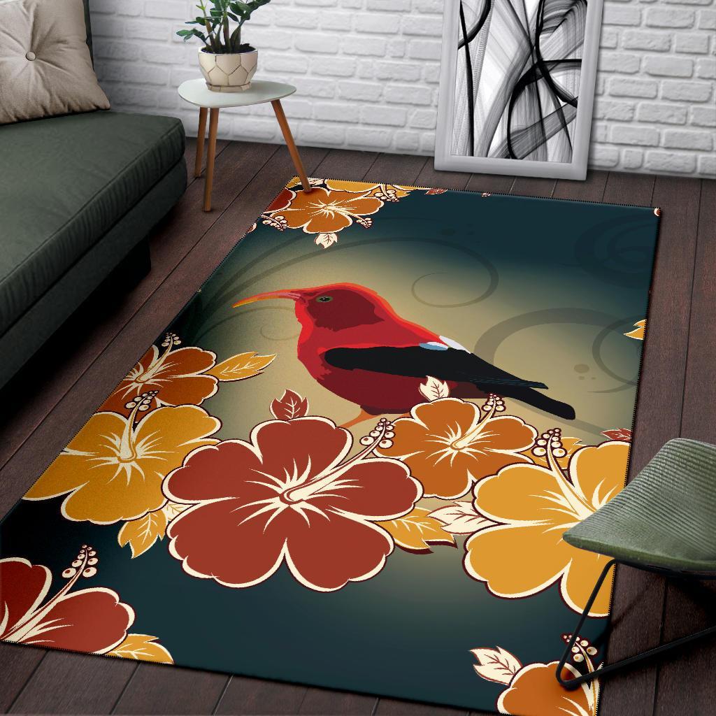 Honeycreeper Hibiscus Area Rug AH - Polynesian Pride