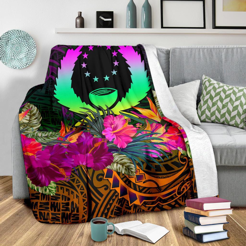 Pohnpei Premium Blanket - Summer Hibiscus - Polynesian Pride