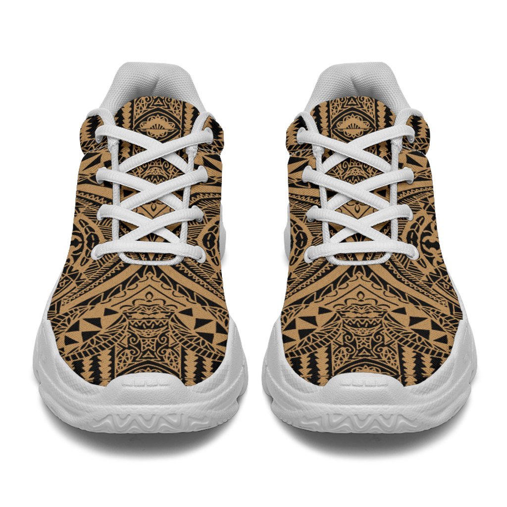Polynesian Symmetry Gold Chunky Sneakers - Polynesian Pride