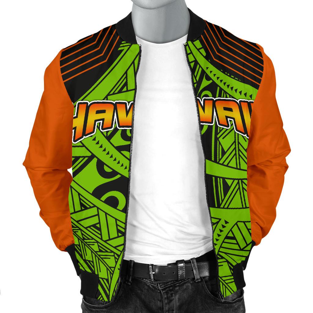 Polynesian Hawaii Men's Bomber Jacket - Tribal Wave - Polynesian Pride
