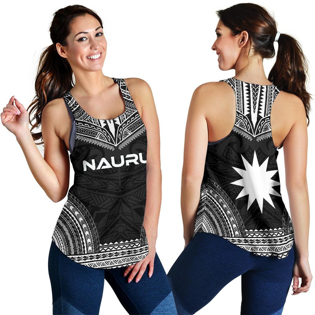 Nauru Women's Racerback Tank - Polynesian Chief Black Version - Polynesian Pride