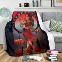 Polynesian Hawaii Blanket - Pele Hawaiian Girl - Polynesian Pride