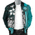 Federated States of Micronesia Men's Bomber Jackets Turquoise - Turtle With Hook - Polynesian Pride