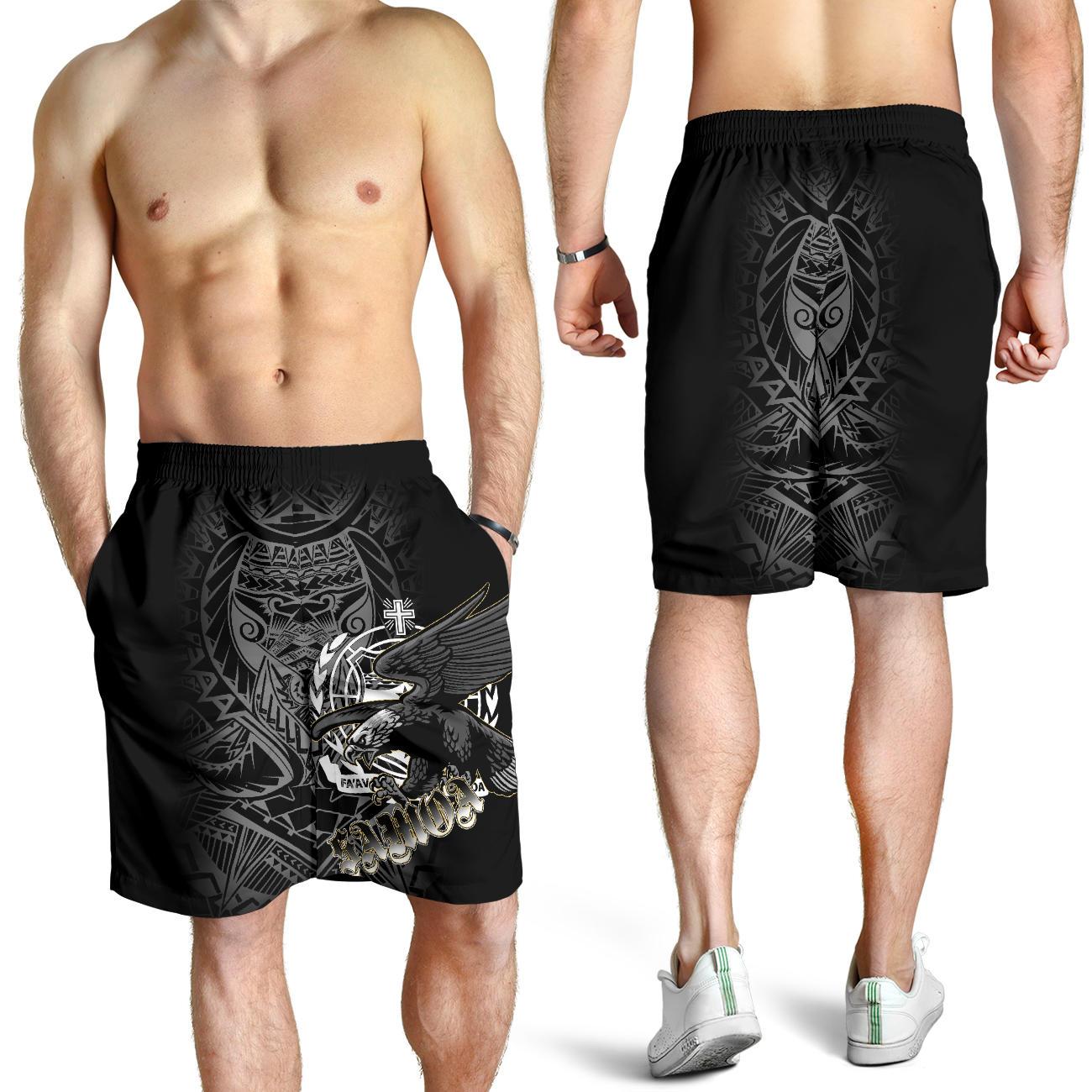 Samoa Polynesian Men's Shorts - Samoa Eagle Black - Polynesian Pride