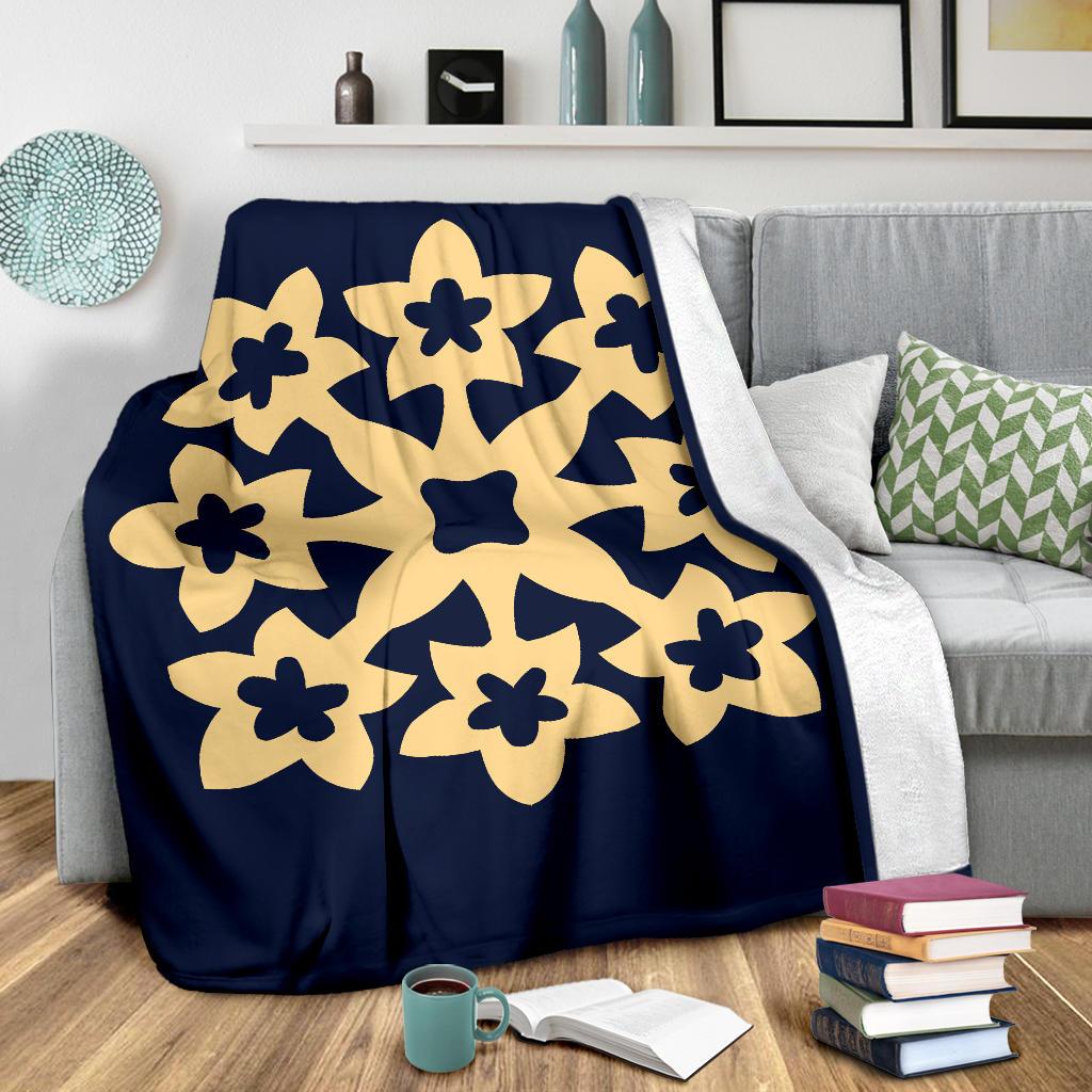 Hawaiian Premium Blanket Royal Pattern - Indigo - A1 Style - Polynesian Pride