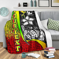 Polynesian Hawaii Custom Personalised Premium Blanket Reggae - Turtle with Hook - Polynesian Pride