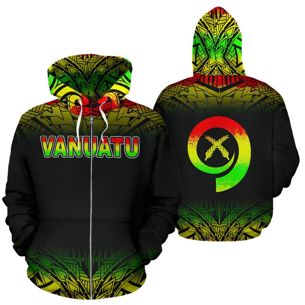 Vanuatu Polynesian Zip up Hoodie Reggae Fog Unisex Reggae - Polynesian Pride