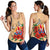 Tahiti Polynesian Women Racerback Tank - Hibiscus Coat of Arm Beige - Polynesian Pride