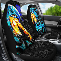 Hawaii Car Seat Covers - Hawaii Warrior Kanaka Maoli Universal Fit Black - Polynesian Pride