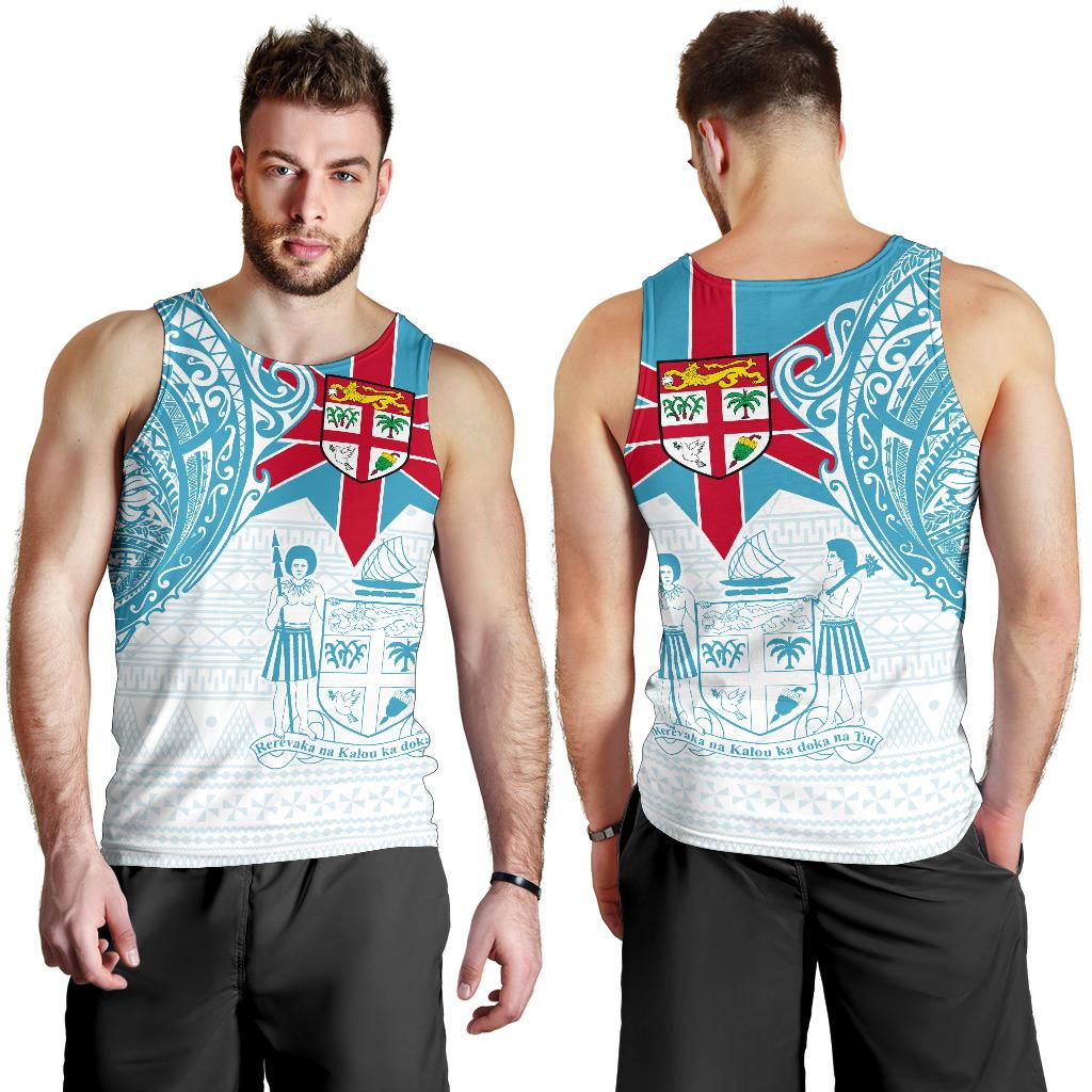 Fiji Polynesian Men's Tank Top - Fiji Flag with Coat of Arms - Polynesian Pride
