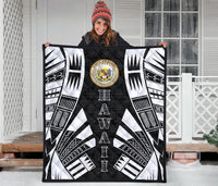 Hawaii Premium Quilt - Hawaii Seal Polynesian White Tattoo (Black) - Polynesian Pride