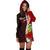 Tuvalu Polynesian Custom Personalised Hoodie Dress - Coat Of Arm With Hibiscus - Polynesian Pride