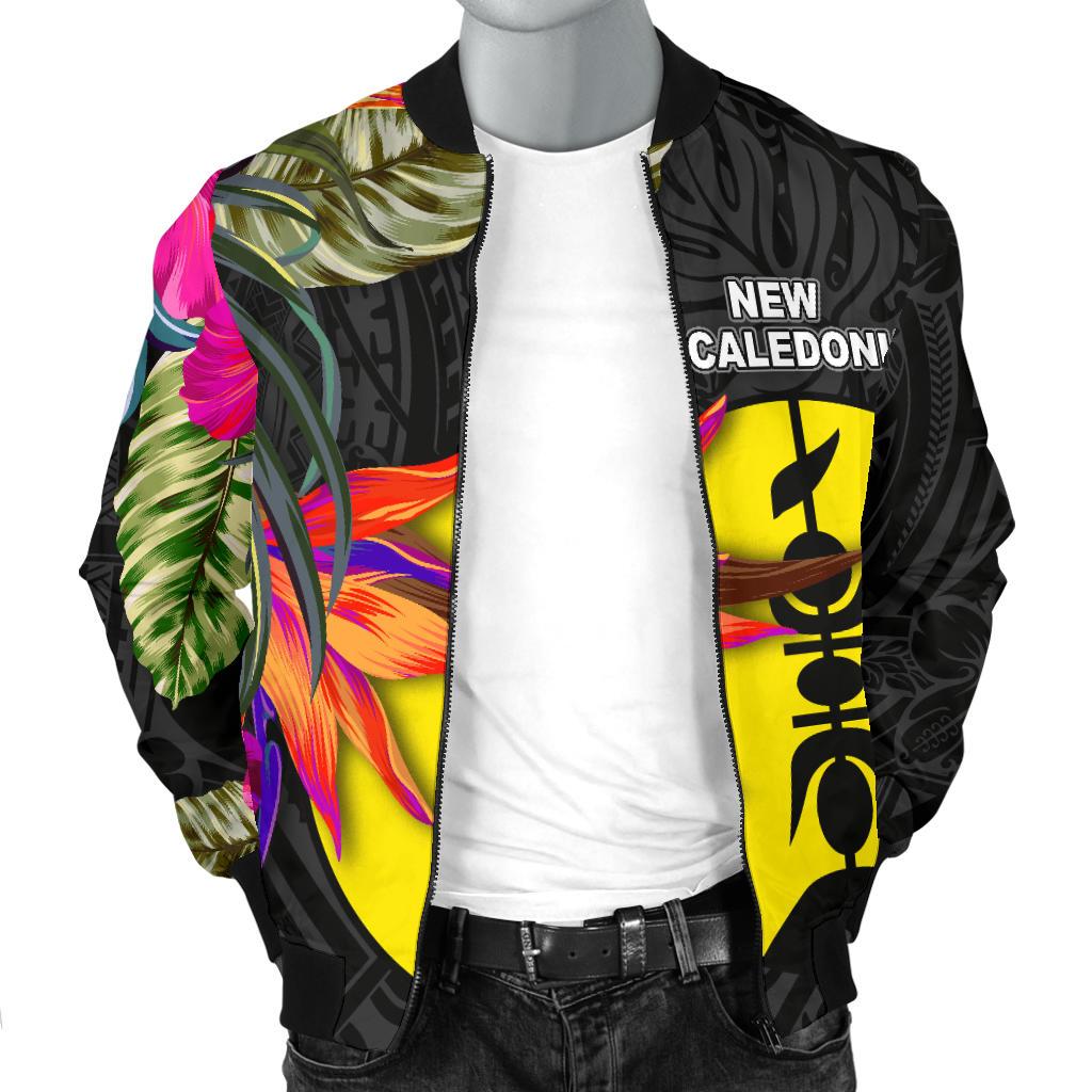 New Caledonia Men's Bomber Jacket - Polynesian Hibiscus Pattern - Polynesian Pride