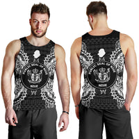 Niue Polynesian Men Tank Top Map Black - Polynesian Pride
