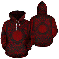 Northern Mariana Islands ll Over Hoodie Northern Mariana Islands Coat of rms Polynesian Red Black - Polynesian Pride