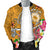 Samoa Bomber Jacket - Turtle Plumeria (Gold) - Polynesian Pride