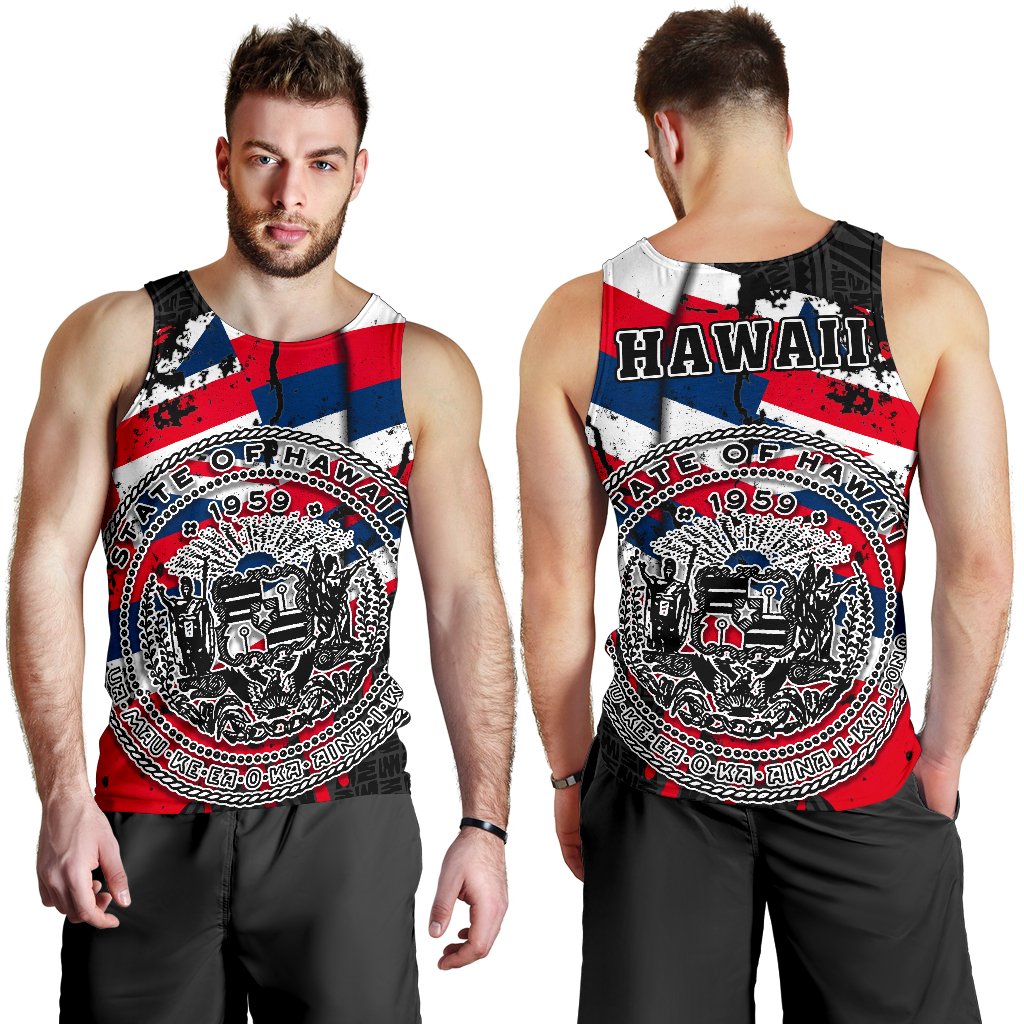 Hawaii State Men's Tank Top My Blood Black - Polynesian Pride