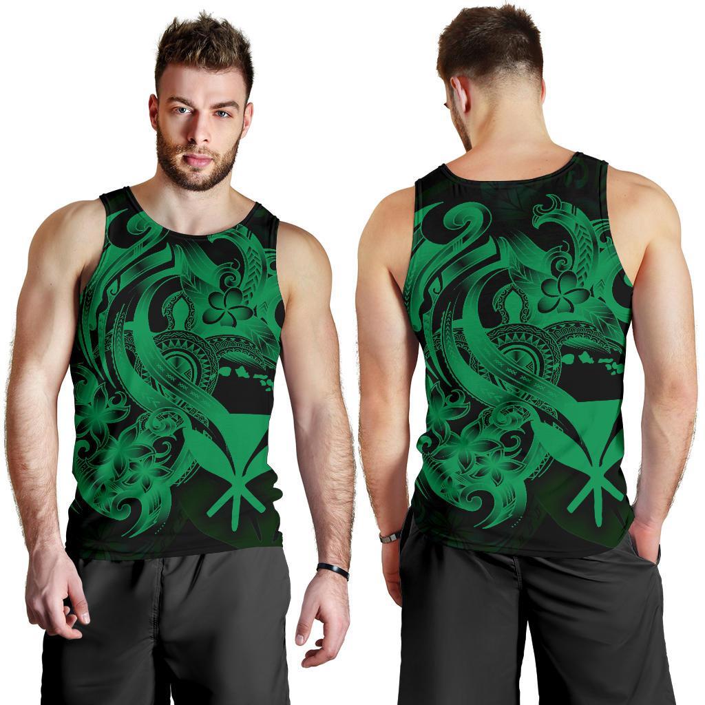 Polynesian Hawaii Men's Tank Top - Kanaka Maoli Green Turtle Green - Polynesian Pride