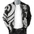 Fiji Polynesian Men Bomber Jacket - White Tentacle Turtle - Polynesian Pride