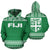 Fiji Tapa All Over Hoodie Green and White Version Unisex Green And White - Polynesian Pride