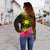 The Philippines Polynesian Women's Off Shoulder Sweater - Hibiscus and Banana Leaves - Polynesian Pride