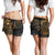 Polynesian Hawaii (Kanaka Maoli) Women's Short - Gold Turtle Hibiscus Flowing - Polynesian Pride