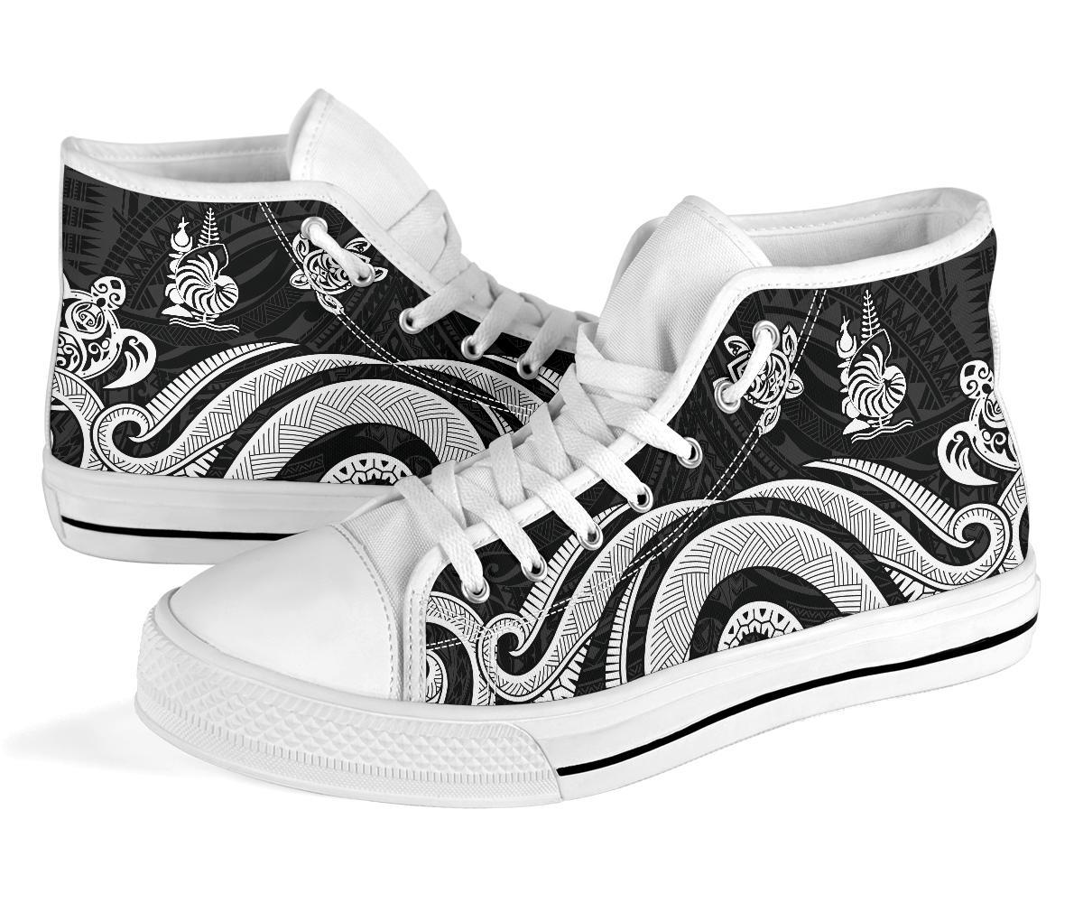 New Caledonia High Top Canvas Shoes - White Tentacle Turtle - Polynesian Pride