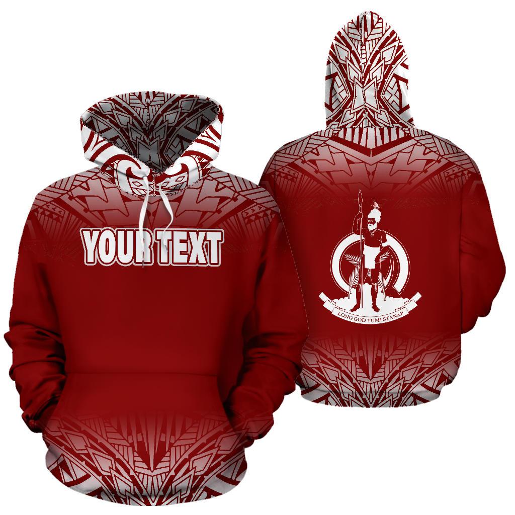 Vanuatu Custom All Over Hoodie Fog Red Unisex Red - Polynesian Pride