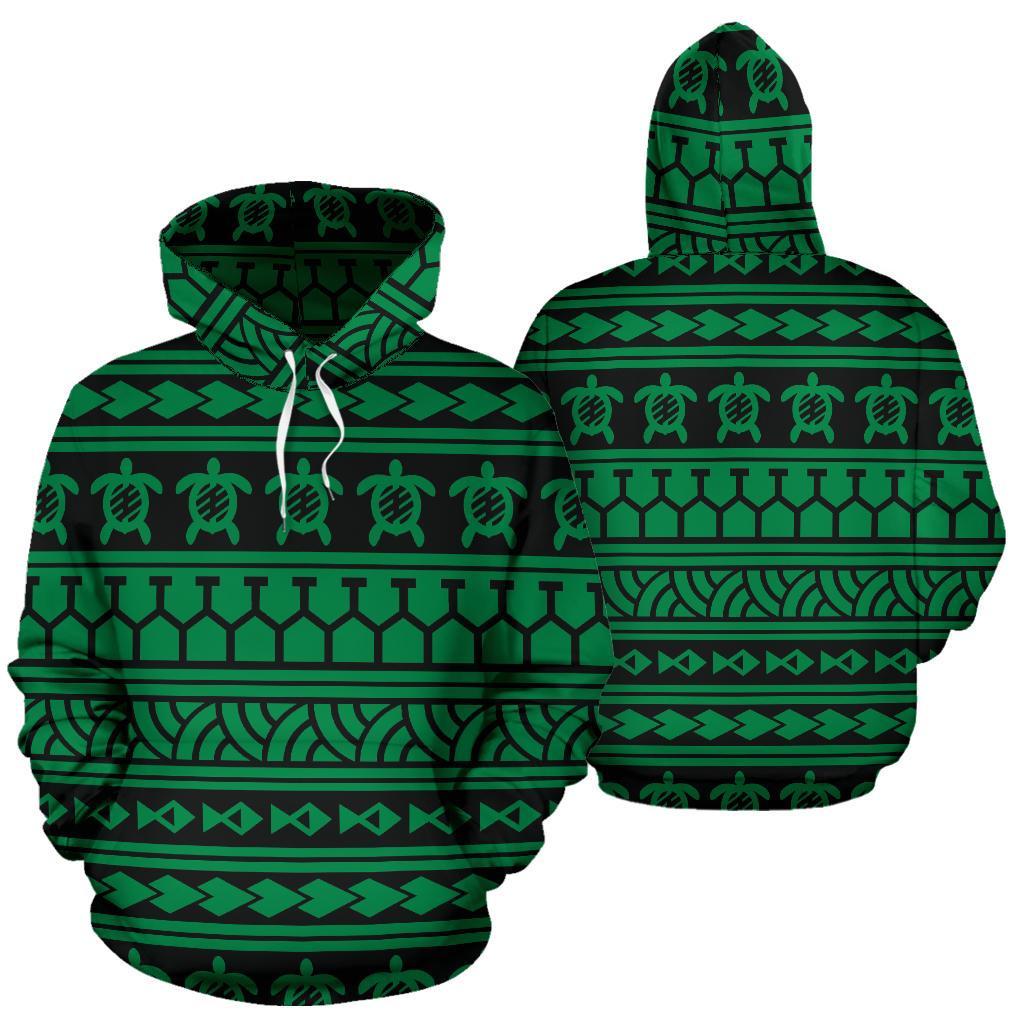 Hawaii Hoodie Polynesian Tattoo tribal Green Pullover - Polynesian Pride